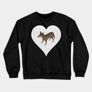 Jigsaw  Wolf Heart Design - Wild Animal Wolf Crewneck Sweatshirt